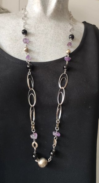 Collares plata de ley piedras naturales y perlas