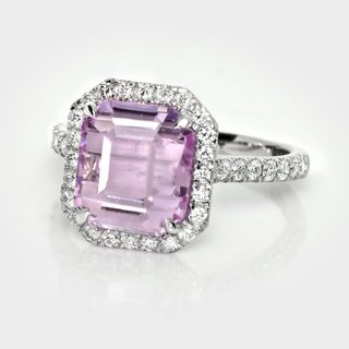 Kunzita rosada natural diamante certificado HRD