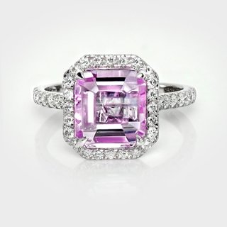Kunzita rosada natural diamante certificado HRD