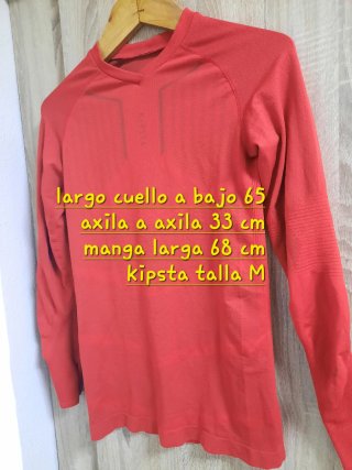 Camiseta térmica color rojo t.M kipsta