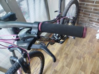 Bicicleta wolfbike negra y rosa