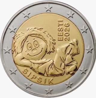 Moneda 2 euros estonia 2026 sipsik sc