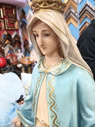 Preziosa Vergine Milagrosa di Olot da 55 cm senza cornice per devozione privata e cappelle private