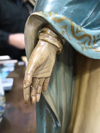 Preziosa Vergine Milagrosa di Olot da 55 cm senza cornice per devozione privata e cappelle private