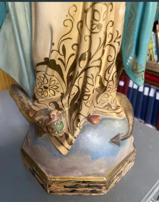 Preziosa Vergine Milagrosa di Olot da 55 cm senza cornice per devozione privata e cappelle private