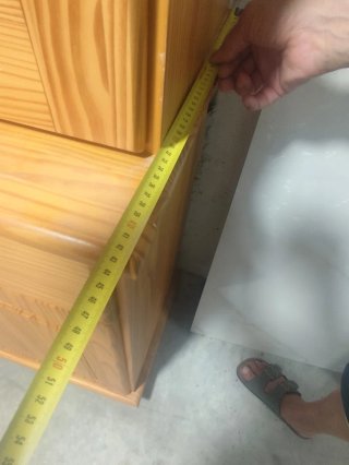 Mueble salón / librería. Madera de pino.