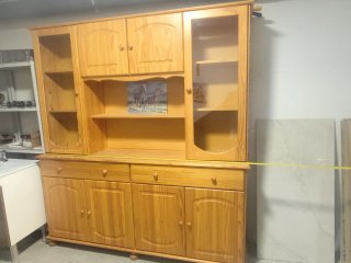 Mueble salón / librería. Madera de pino.