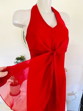 Mono rojo elegante L'altamoda halter - talla L