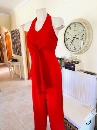 Mono rojo elegante L'altamoda halter - talla L