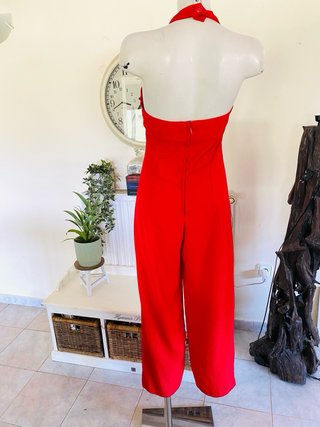 Mono rojo elegante L'altamoda halter - talla L