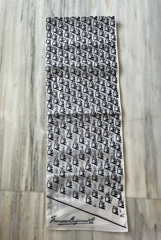 Pañuelo estampado Francesco Cinzano blanco y azul