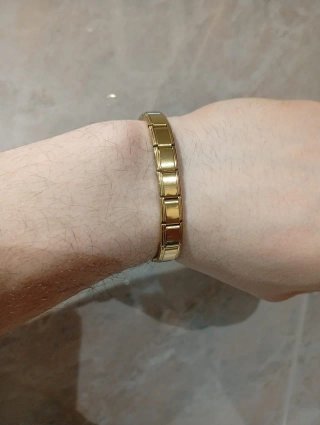Pulsera elástica acero inoxidable dorada