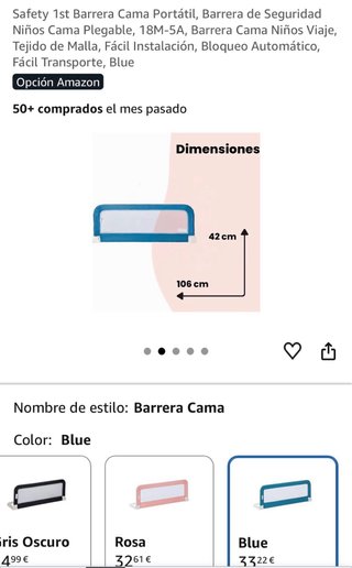 Safety 1st Barrera de seguridad de Cama Portátil