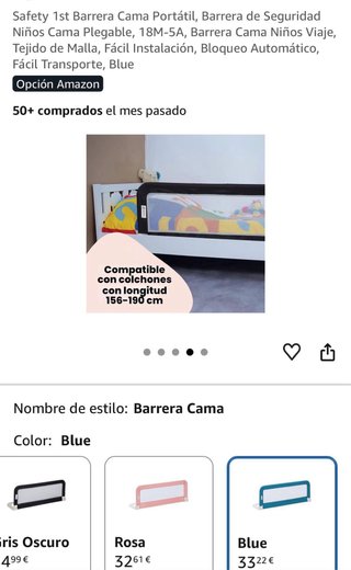 Safety 1st Barrera de seguridad de Cama Portátil