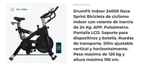 Bicicleta indoor sin estrenar.