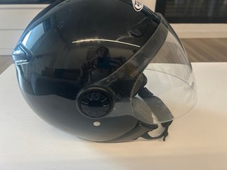 Casco de moto zeus helmet semiabierto