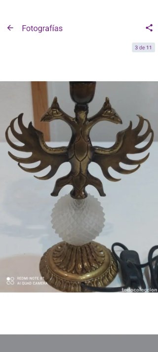 Antigua lampara de bronce