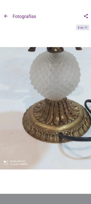 Antigua lampara de bronce