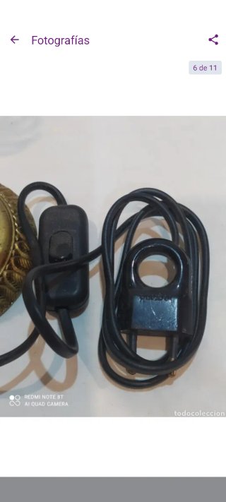 Antigua lampara de bronce