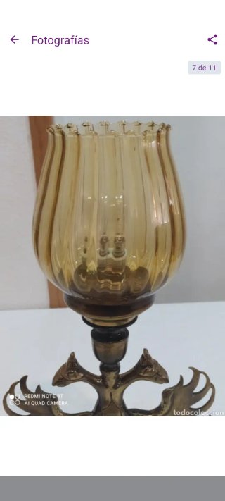 Antigua lampara de bronce