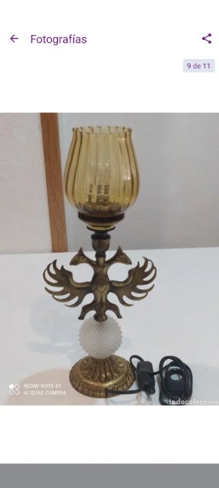 Antigua lampara de bronce