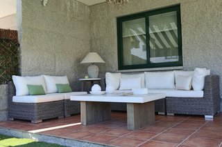 Conjunto de Sofás Modulares de Jardín de Rattan.