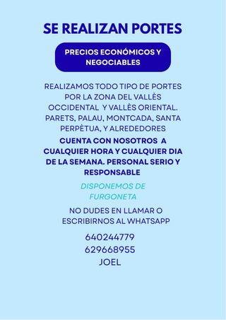 Portes / mudanzas / transporte / desplazamientos