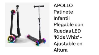 Patinete infantil, ruedas led, plegable,