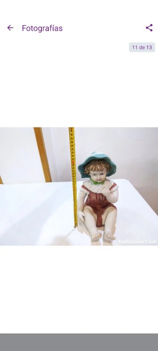 Muñeca antigua de porcelana biscuit grande