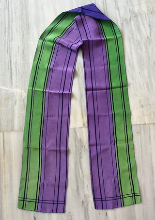 Pañuelo twilly Pierre Cardin vintage morado verde