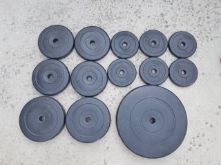Set de pesas de gimnasio.Discos.
