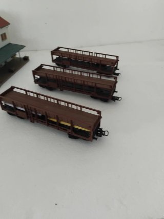 Lote 5 vagones porta coches HO para Joel