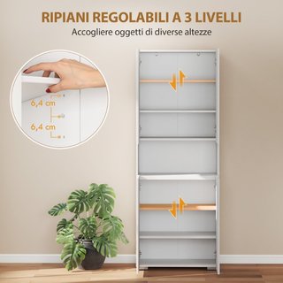Alacena de Cocina Alta 180cm, Mueble Despensa con