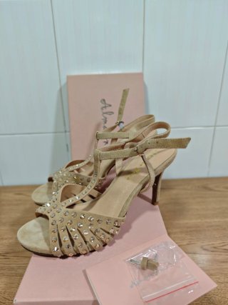 Sandalia tacón strass