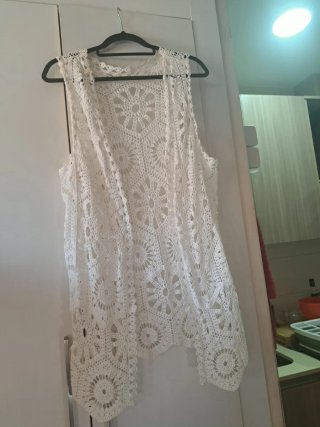 Chaleco Crochet Blanco Talla Única