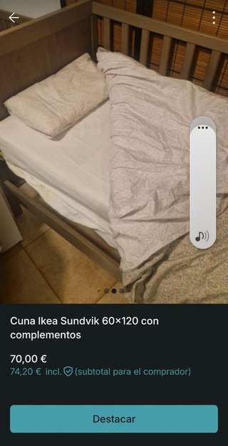 Cuna Ikea Sundvik 60x120 con colchón
