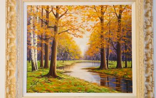Cuadro óleo original firmado – Paisaje otoñal