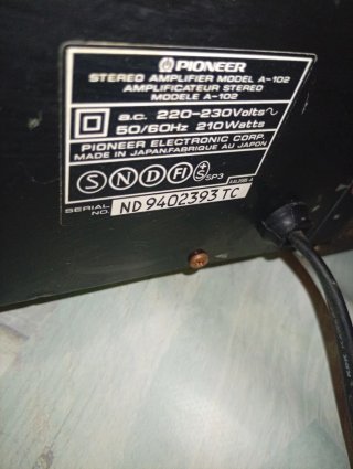 Amplificador vintage Pioneer Stereo A-102