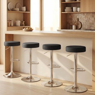Juego de 2 taburetes de bar modernos y ajustables,