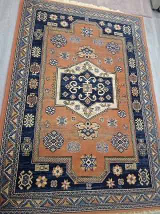 Alfombra naranja y azul Leroy Merlin
