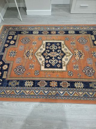 Alfombra naranja y azul Leroy Merlin