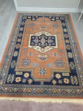 Alfombra naranja y azul Leroy Merlin