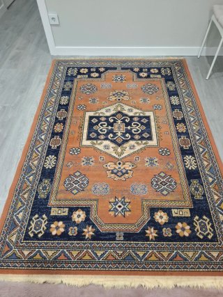 Alfombra naranja y azul Leroy Merlin