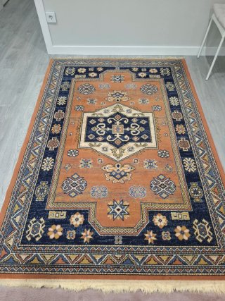 Alfombra naranja y azul Leroy Merlin