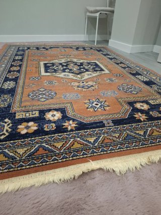 Alfombra naranja y azul Leroy Merlin