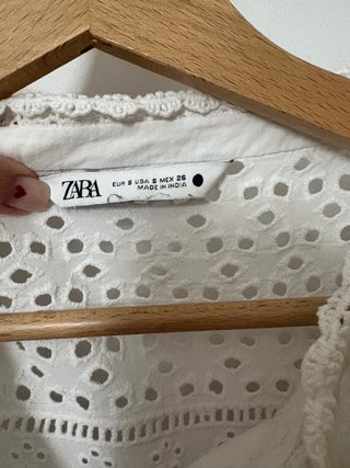 Camisa Zara blanca bordada