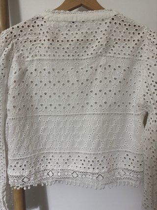 Camisa Zara blanca bordada