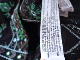 Kimono Zara Étnico Negro y Verde