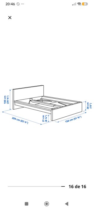 Cama Malm + somier 140x200