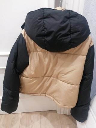 Chaqueta acolchada bicolor